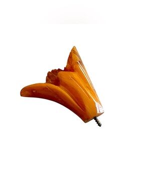 Vintage Marbled Honey Bakelite Lily - Excellent Condition